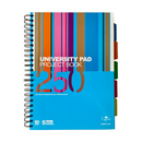 Writing Pad - A4 Spiral Hardback Notebook with Movable Dividers