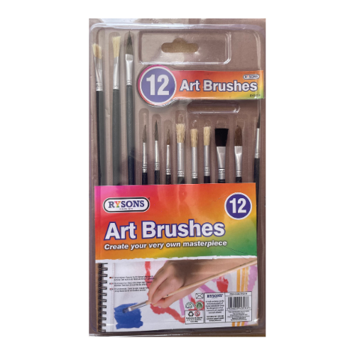Brushes - Paint Brush Set (x12) - Flat and Round