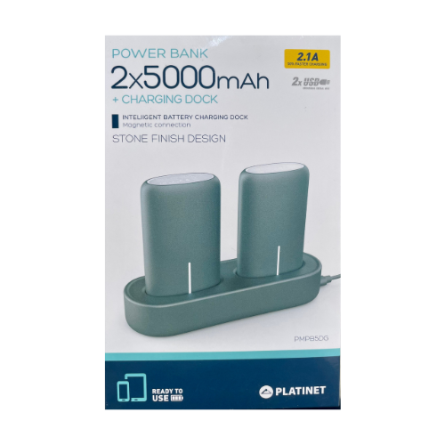 2 x Power Banks + Charging Dock (Platinet)