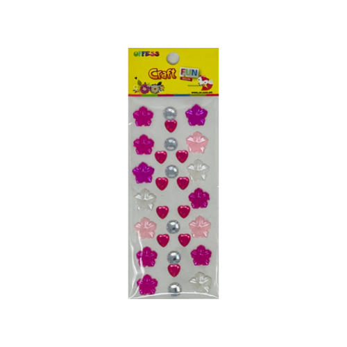 Stickers - Hearts and Gems with Crystal Finish (Self-Adhesive)