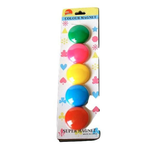 Whiteboard Circular Magnets 30mm (Pack of 5) Assorted Colours