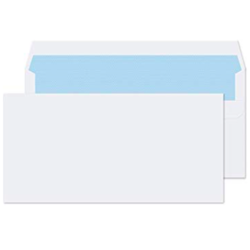 Envelopes - 110mm x 230mm - Plain White with Adhesive Strip
