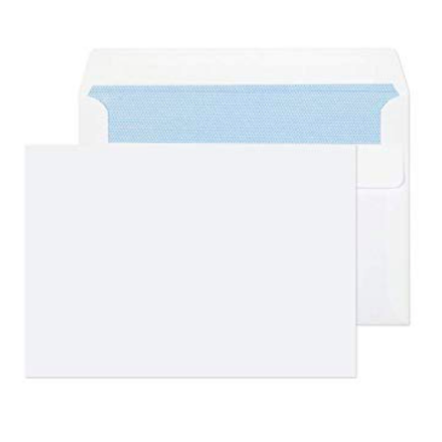 Envelopes - 114mm x 162mm - (Postcard) Plain White with Adhesive Strip