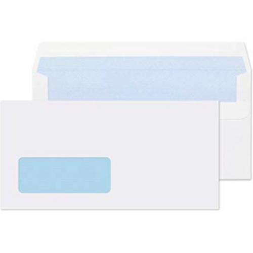 Envelopes - 110mm x 230mm - Plain White with Window and Adhesive Strip