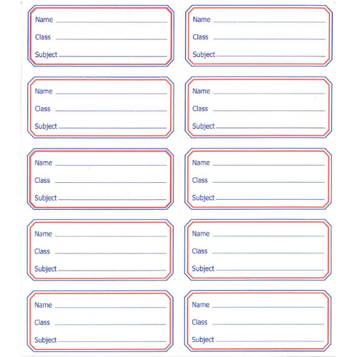 Labels for Copybooks / Exercise Books