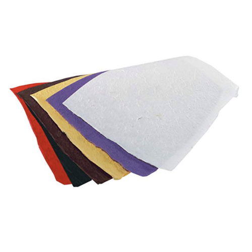 Mulberry Paper Hand Made - (Packet x 5 sheets) - Assorted Colours