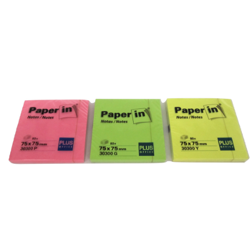 Sticky Notes - Paper-In Florescent Stick On Notes 75x75mm - 80 notes