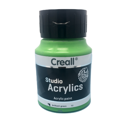 Paint - Acrylic - Acrylic Paint - 500ml (Big) - Professional - Brilliant Green (Creall)