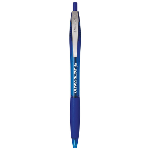Pen - Unimax Ultra Glide Blue Gel Pen - Retractable with finger cushion