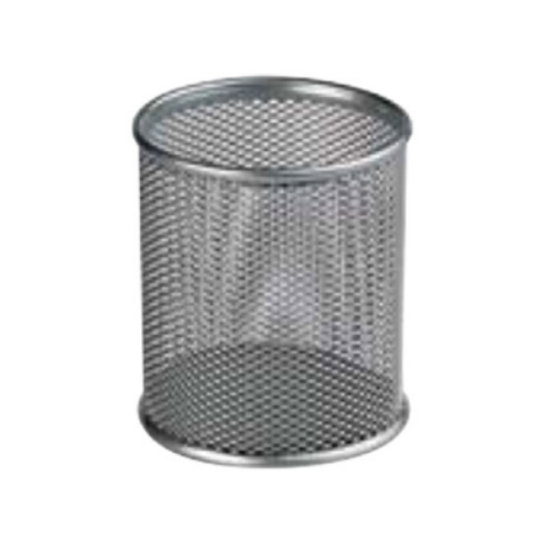 Pencil / Pen Cup - Silver Mesh Metal